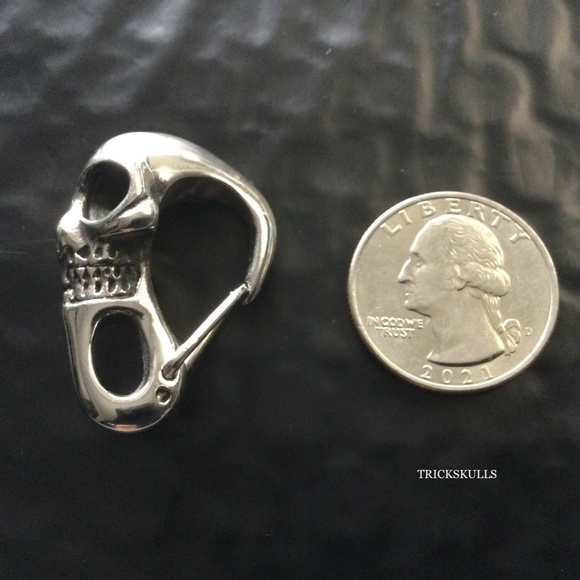 Skull Clip Carabiner Keychain Wallet Chain Hook DIY 316 Stainless Accessory - Picture 3 of 5